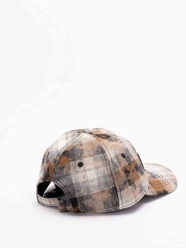 Palm Angels: hats & caps online - Curved Logo Check Cap