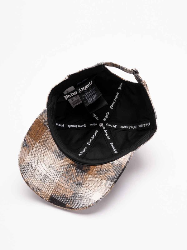 The Best Shops Palm Angels: hats & caps - Curved Logo Check Cap