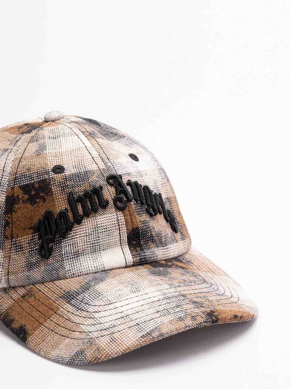 Curved Logo Check Cap shop online: Palm Angels