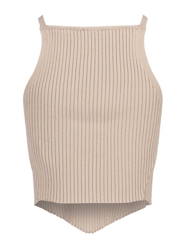 Courreges: maglia collo a barchetta online - Top in maglia