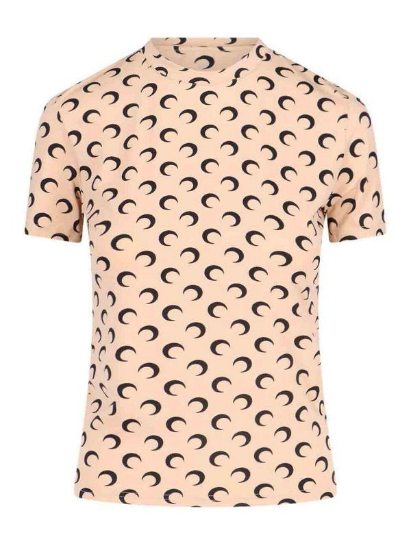 MARINE SERRE: Camisetas - Camiseta - Beis