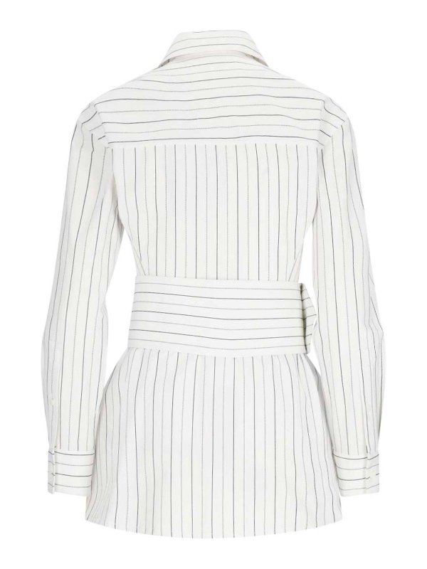 BURBERRY: shirts online - Striped shirt with belt