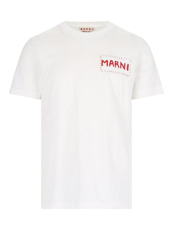 Marni: T-shirts - T-Shirt - Weiß