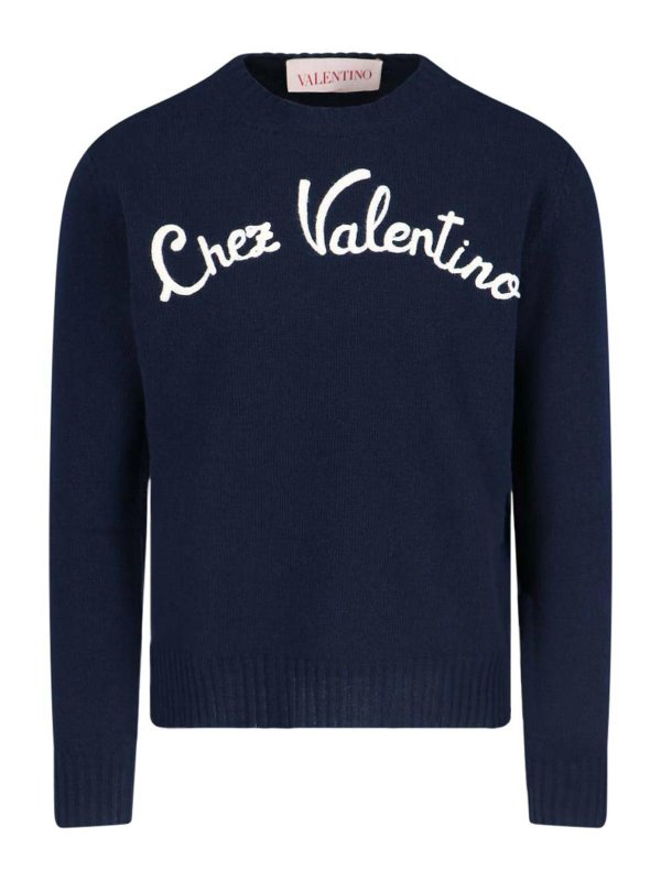 VALENTINO: Col bateau - Pull Col Bateau - Bleu