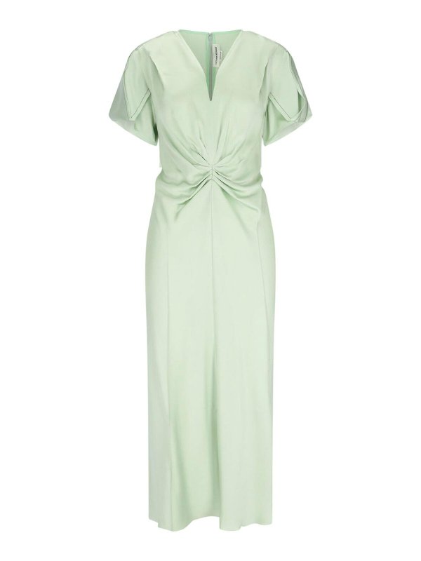 VICTORIA BECKHAM: ニーレングスドレス - 膝丈ドレス - 緑