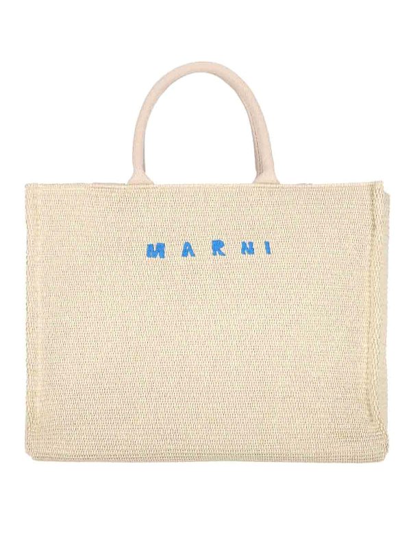 Marni: Handtaschen - Shopper - Weiß