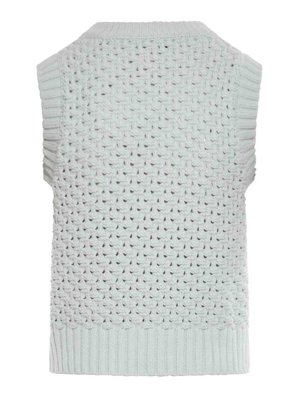 GANNI: maglieria gilet online - Gilet In Cotone Con Logo