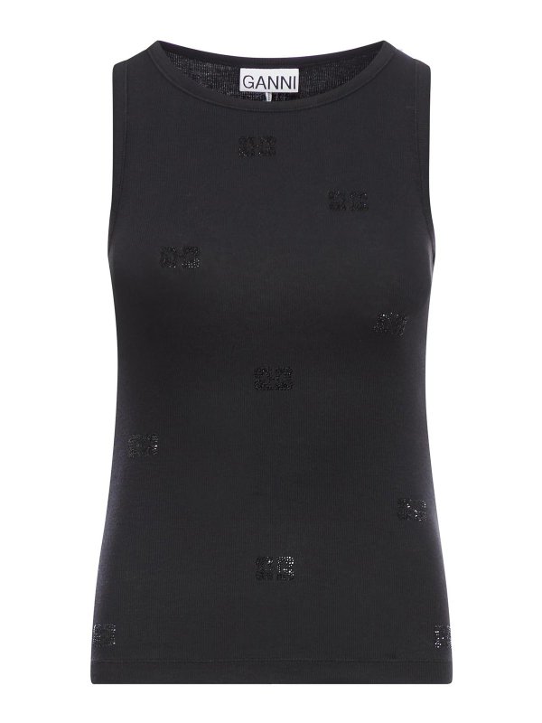 GANNI: トップス＆タンクトップ - トップ/タンクトップ - 黒
