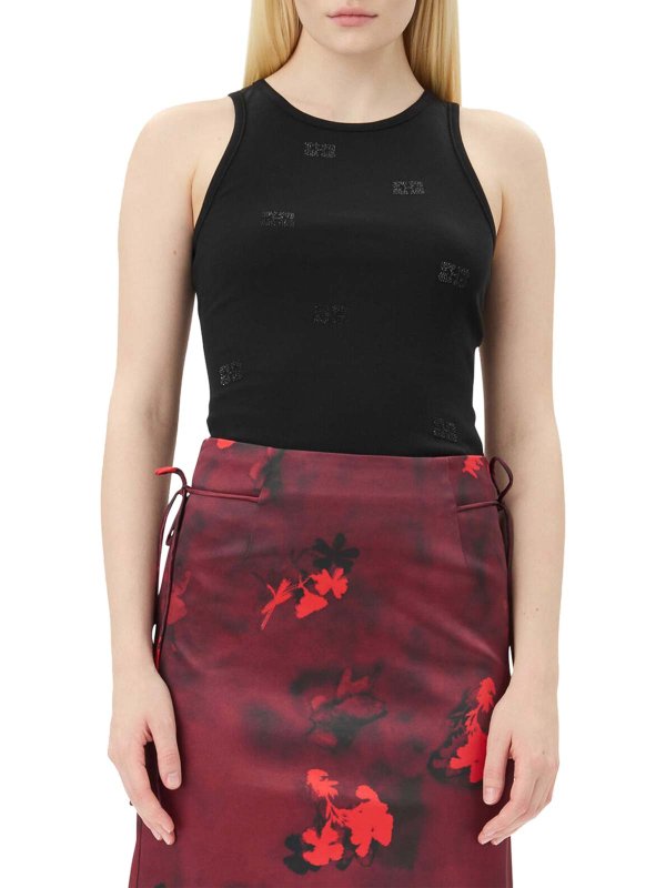 トップ/タンクトップ - 黒 shop online: GANNI