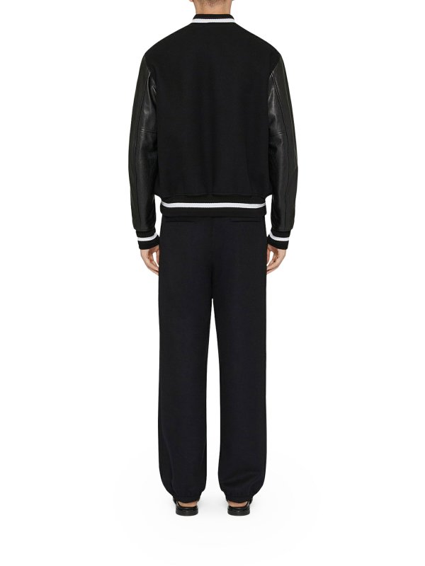 The Best Shops GIVENCHY: casual jackets - 4G Wool And Leather Varsity Jacket