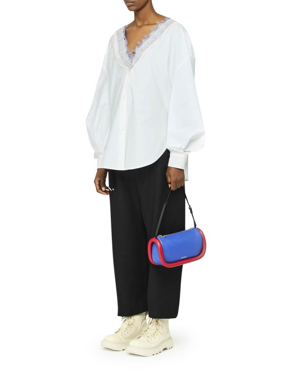 J.W. ANDERSON: shirts online - V-Neck Shirt With Lace Finish