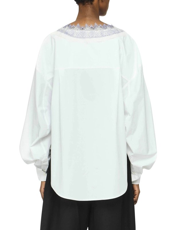 V-Neck Shirt With Lace Finish shop online: J.W. ANDERSON