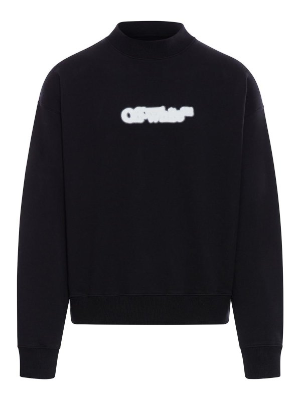 OFF-WHITE: maglia collo rotondo - Felpa Girocollo Con Stampa Spray