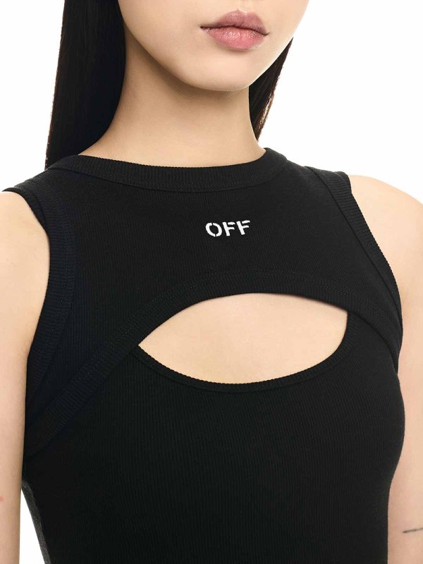 OFF-WHITE buy online Ribbed Top With Front Logo