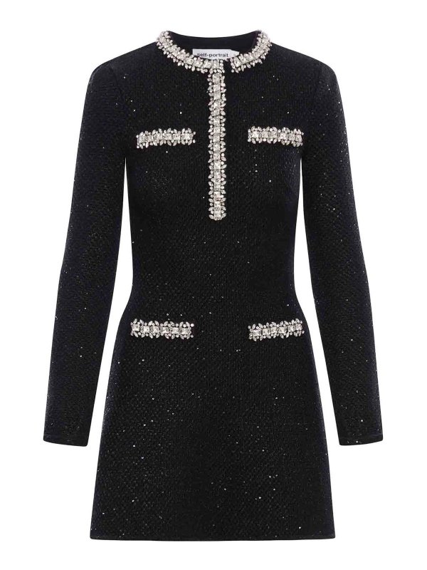 Self Portrait: short dresses - Mini Dress With Sequins