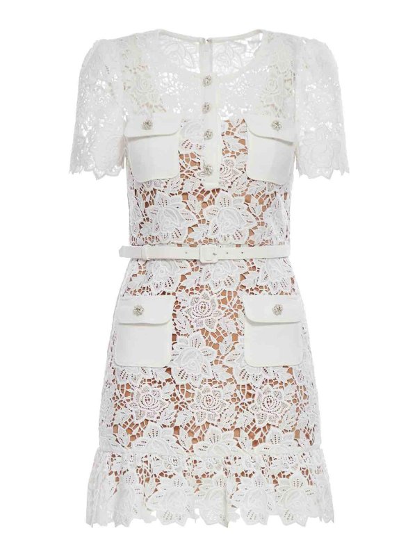 Self Portrait: ショートドレス - ショートドレス - 白