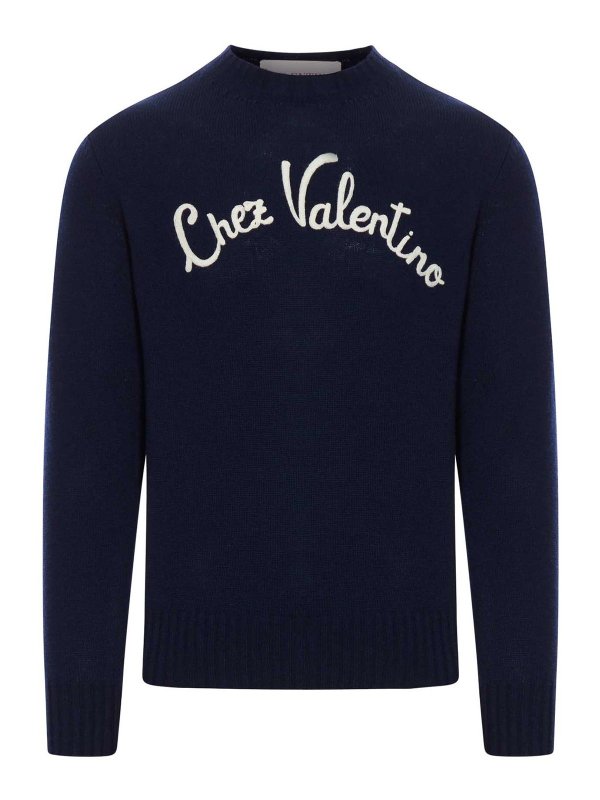 VALENTINO GARAVANI: Pull col rond - Pull Col Rond - Bleu