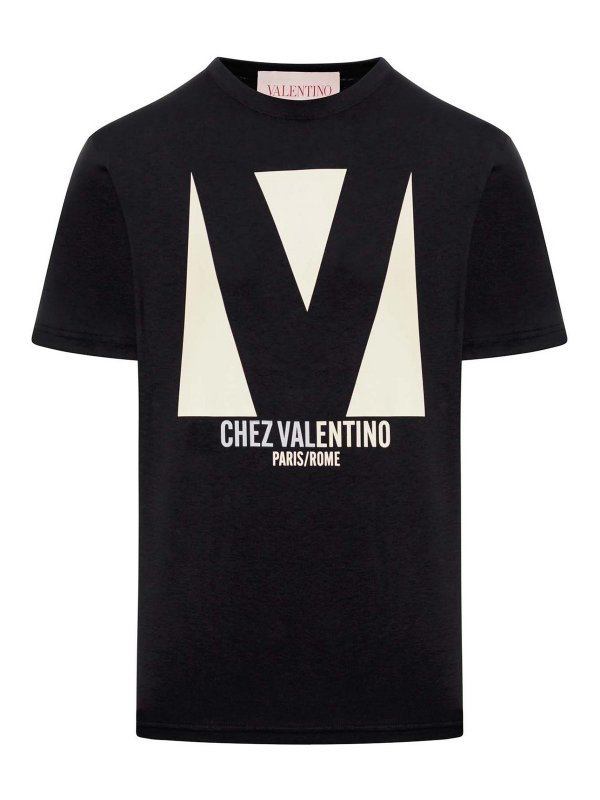 VALENTINO GARAVANI: t-shirts - Chez Valentino Print Cotton T-Shirt