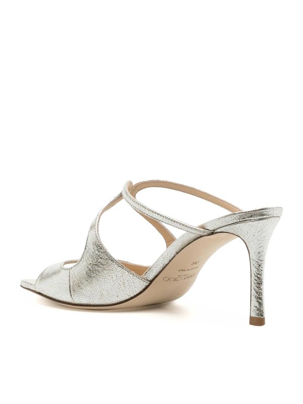 The Best Shops JIMMY CHOO: mules shoes - Champagne Leather Clogs With Glitter