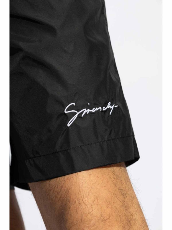 The Best Shops GIVENCHY: Trousers Shorts - Logo-Embroidered Swim Shorts