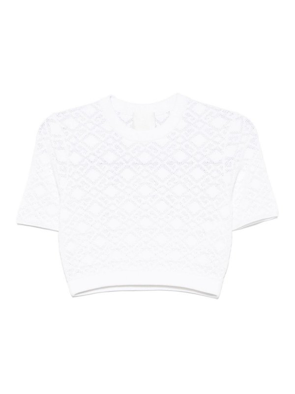 GIVENCHY: t-shirts - Monogram 72-Jacquard Cropped T-Shirt