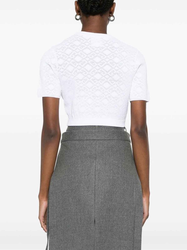 The Best Shops GIVENCHY: t-shirts - Monogram 72-Jacquard Cropped T-Shirt