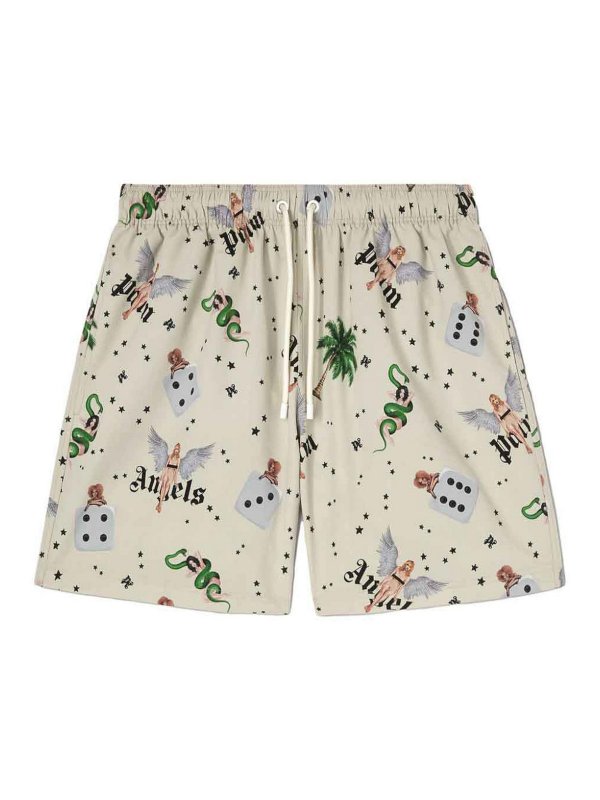 Palm Angels: 水着 - スイムショーツ/スイムトランクス - ベージュ