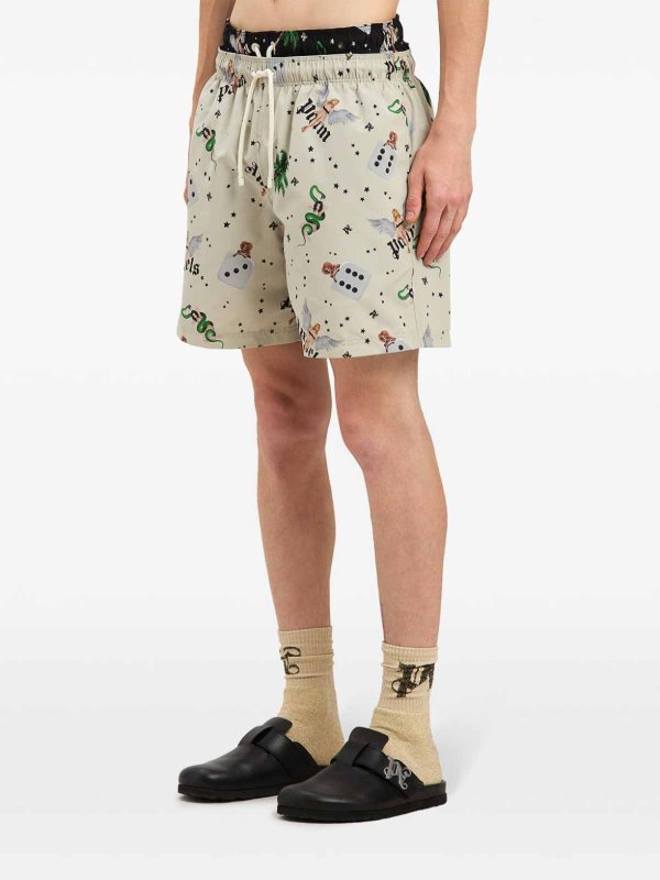 The Best Shops Palm Angels: 水着 - スイムショーツ/スイムトランクス - ベージュ