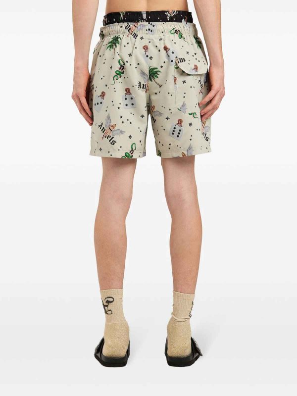 The Best Shops Palm Angels: スイムショーツ/スイムトランクス - ベージュ