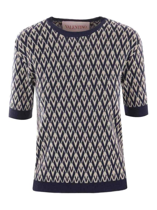 VALENTINO GARAVANI: t-shirts - Toute La V-Jacquard T-Shirt