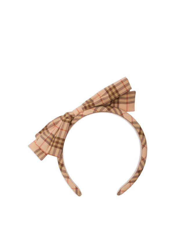 BURBERRY: hair accessories - Check Cotton Headband