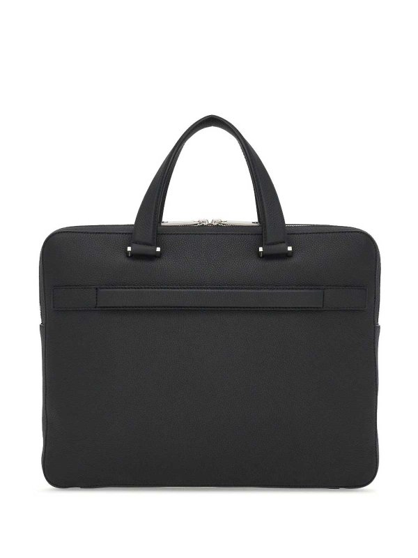 FERRAGAMO: laptop bags & briefcases online - Monogram-Embossed Leather Briefcase