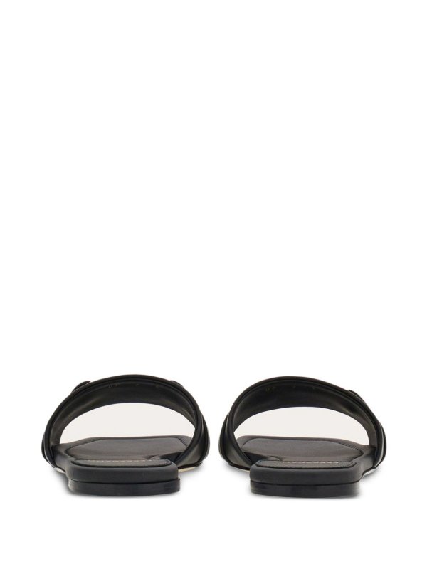 FERRAGAMO: flip flops online - Gancini-Plaque Leather Slides