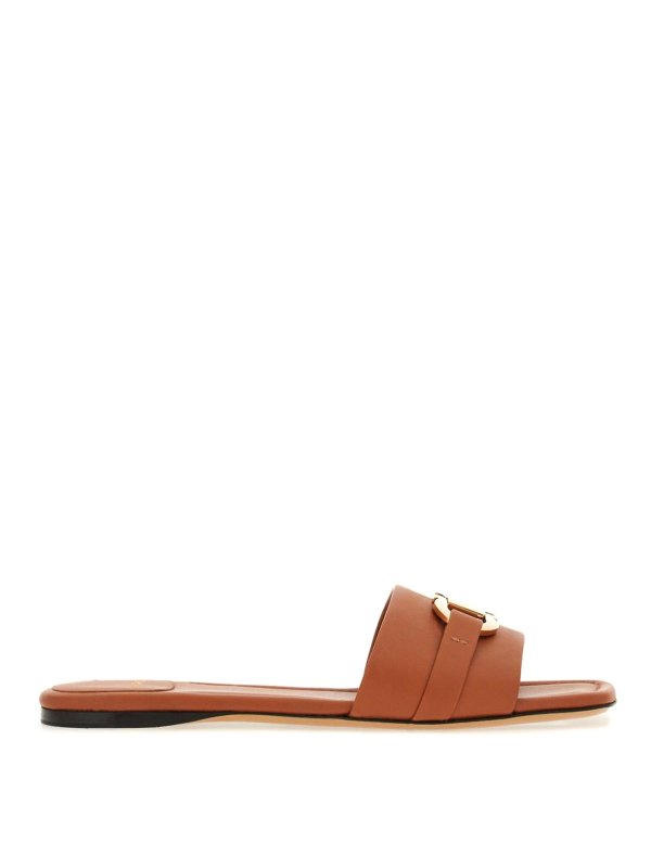 FERRAGAMO: flip flops - Gancini-Buckle Leather Slides