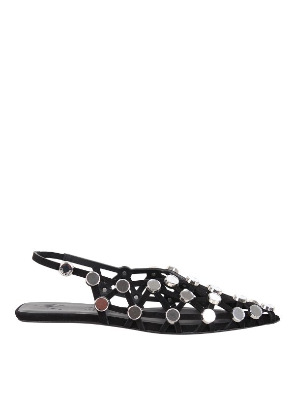 The Attico: sandals - Grid Slingback Sandals