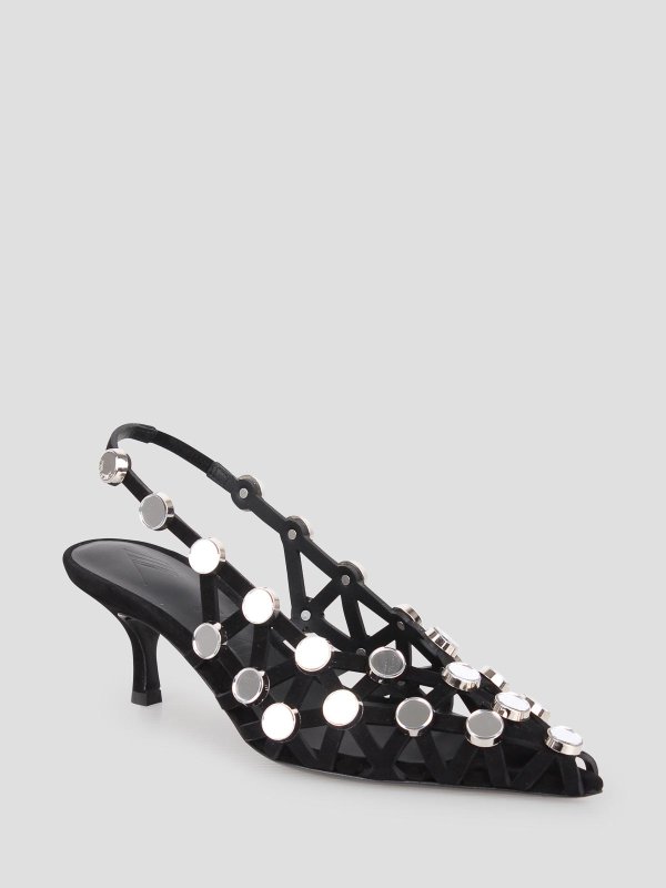 The Attico: sandali online - Sandali Slingback Con Griglia