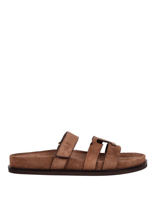 TORY BURCH: サンダル - サンダル - ブラウン