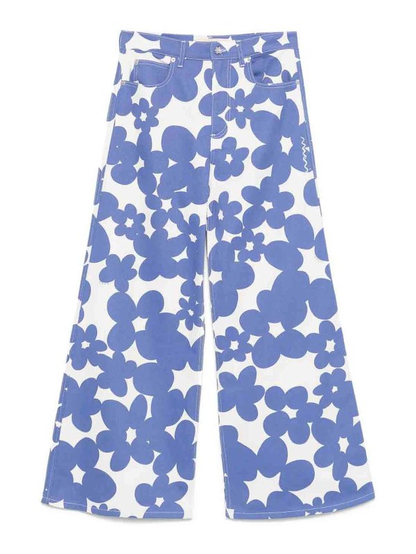 Marni: casual trousers - Flower trousers