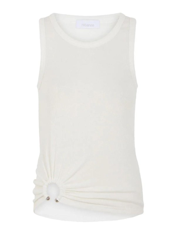 RABANNE: Tops y camisetas sin mangas - Top - Blanco