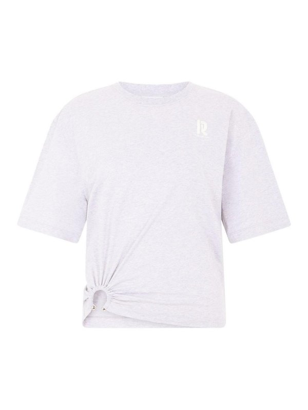RABANNE: t-shirt - T-shirt Crop Grigio