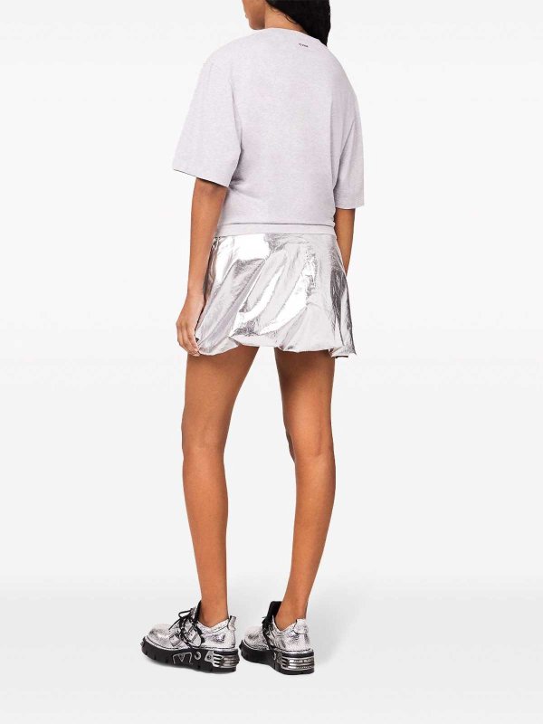 The Best Shops RABANNE: t-shirt - T-shirt Crop Grigio