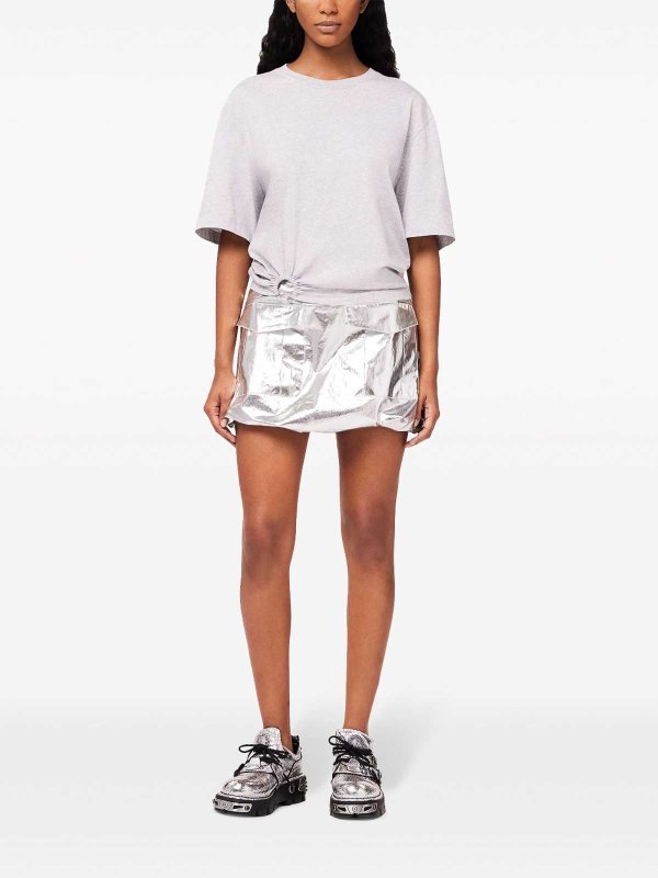 T-shirt Crop Grigio shop online: RABANNE