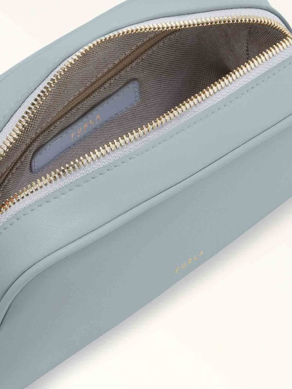 Drop mini bag in cloud color leather shop online: FURLA