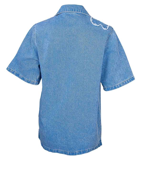 The Best Shops Marni: shirts - Cotton denim shirt blue jeans color