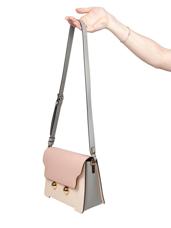 Marni: cross body bags online - shoulder bag in cream and pink