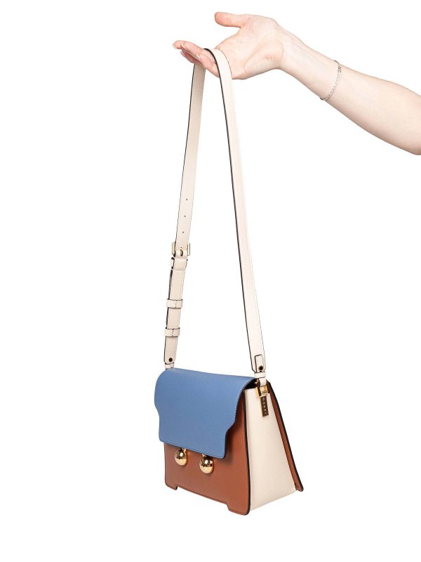 Marni: cross body bags online - Trunkaroo shoulder bag in blue leather