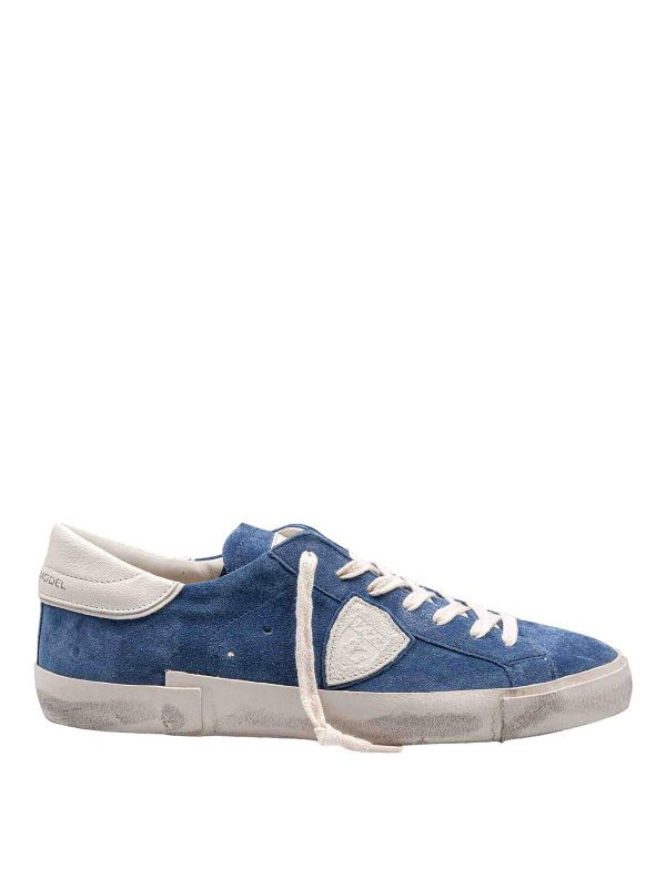 PHILIPPE MODEL: trainers - PRSX sneakers in blue jeans color suede