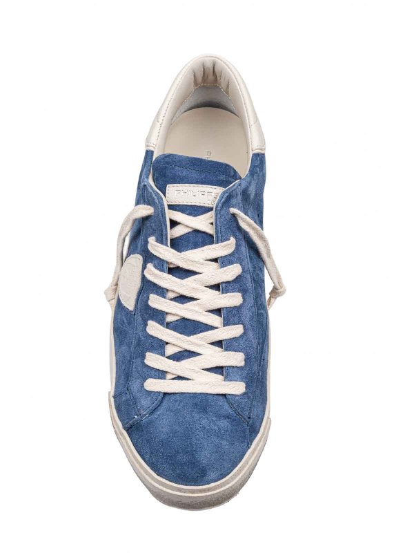 PHILIPPE MODEL: trainers online - PRSX sneakers in blue jeans color suede