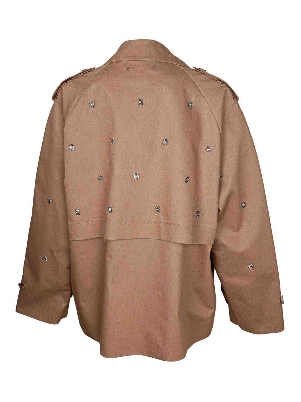 GOLDEN GOOSE: trench coats online - Cotton trench with applied crystal stones