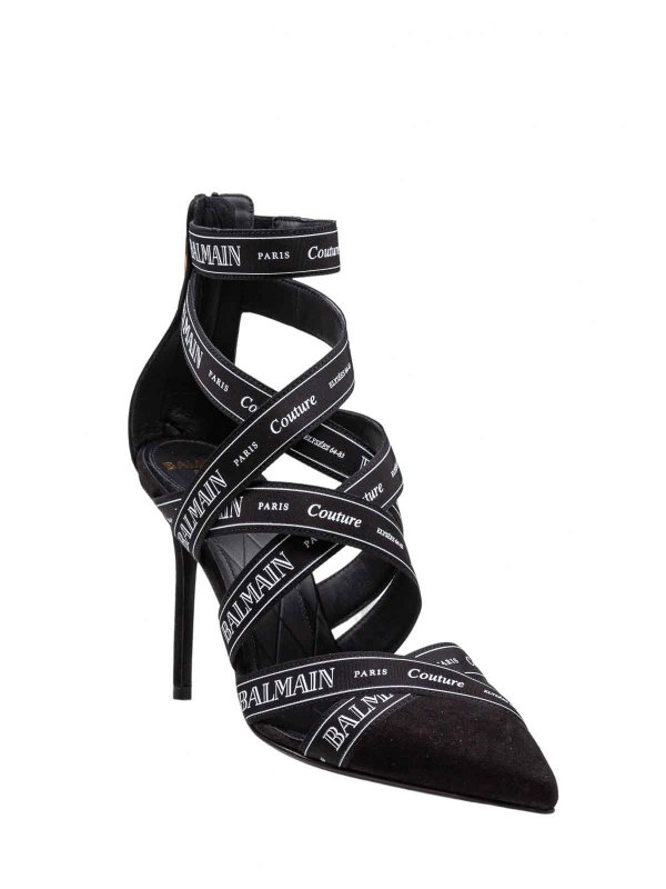 Balmain: court shoes online - Pump Couture Suede Sandal